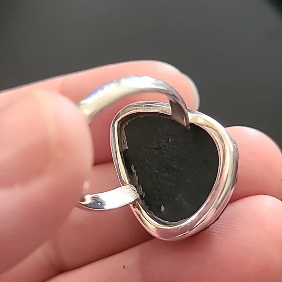 Tektite Stone In Solid Sterling Ring - Picture 7 of 8
